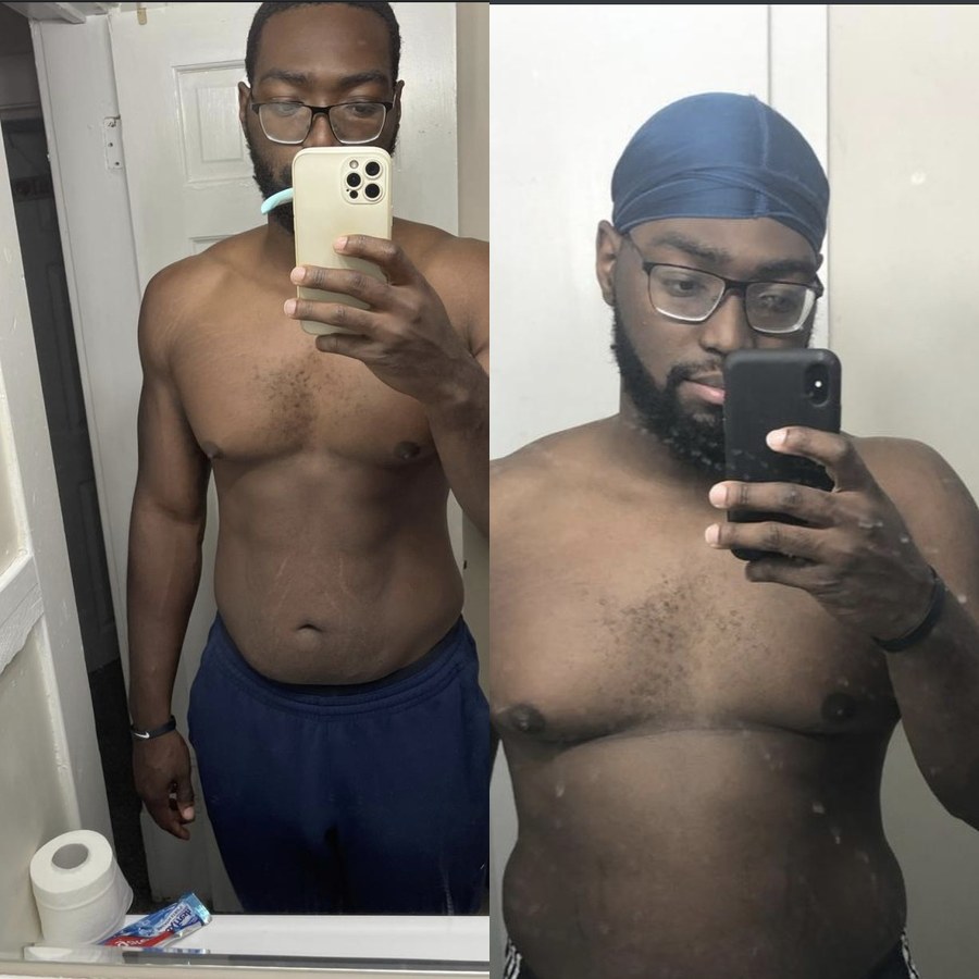Darrious, before and after, 40lb