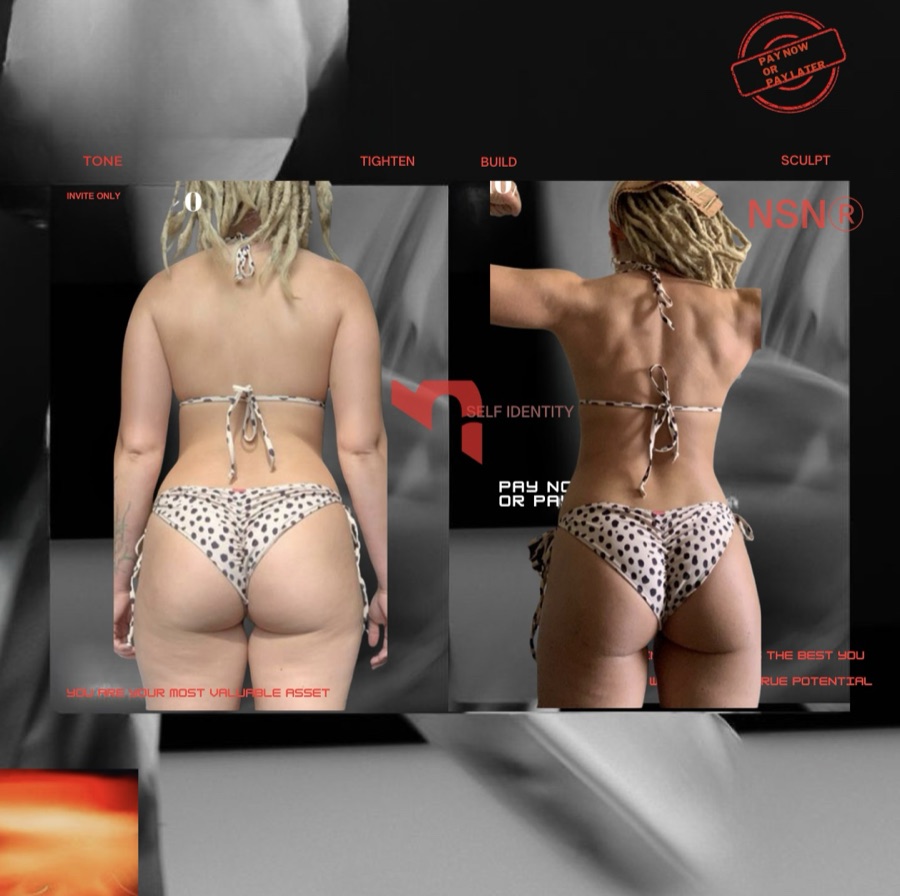 Jaclyn, back pose, before and after